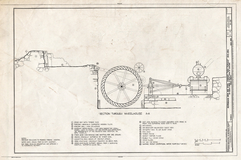 Blueprint HAER NY,16-TAHA,1- (Sheet 11 of 13) - Adirondack Iron & Steel Company, New Furnace, Hudson River, Tahawus, Essex County, NY