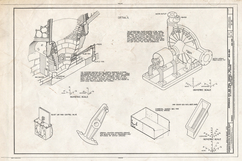 Blueprint HAER NY,16-TAHA,1- (Sheet 13 of 13) - Adirondack Iron & Steel Company, New Furnace, Hudson River, Tahawus, Essex County, NY