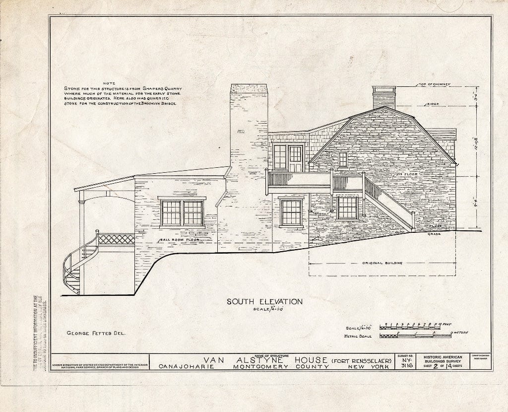 Blueprint HABS NY,29-Cana,1- (Sheet 2 of 14) - Fort Rensselaer, Canajoharie, Montgomery County, NY