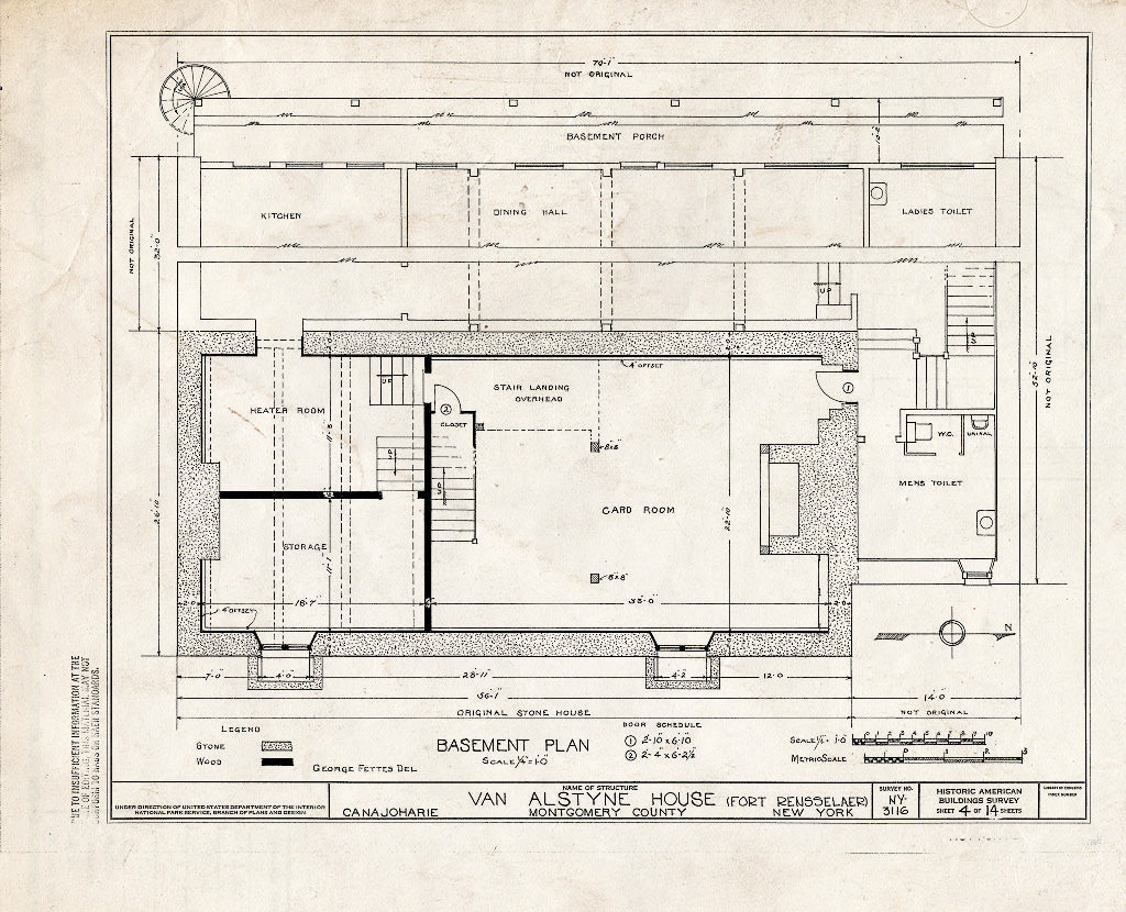 Blueprint HABS NY,29-Cana,1- (Sheet 4 of 14) - Fort Rensselaer, Canajoharie, Montgomery County, NY
