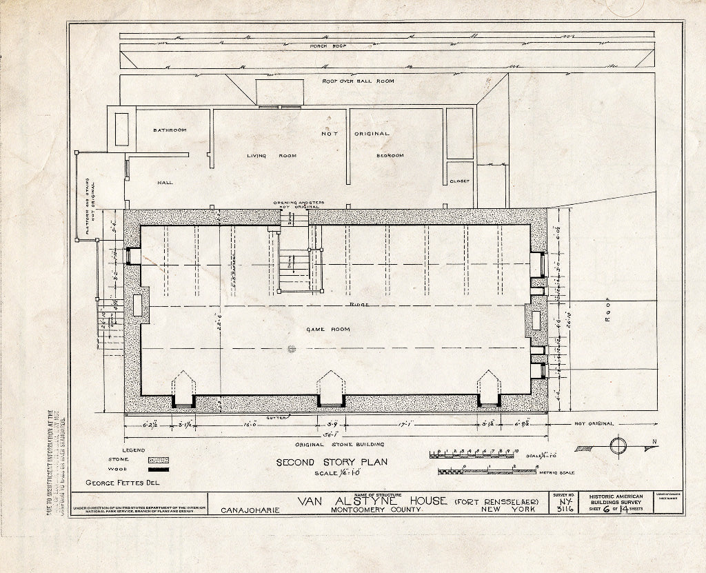 Blueprint HABS NY,29-Cana,1- (Sheet 6 of 14) - Fort Rensselaer, Canajoharie, Montgomery County, NY