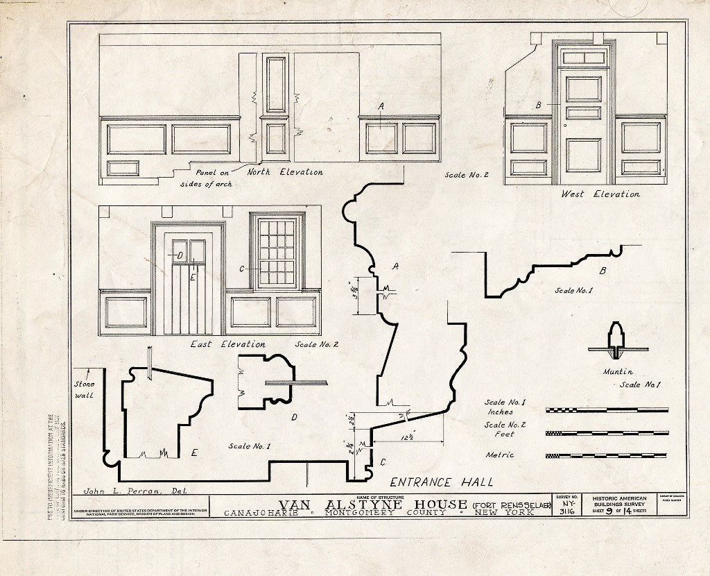 Blueprint HABS NY,29-Cana,1- (Sheet 9 of 14) - Fort Rensselaer, Canajoharie, Montgomery County, NY