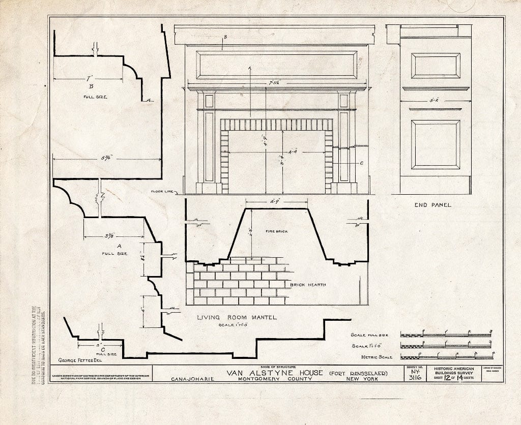 Blueprint HABS NY,29-Cana,1- (Sheet 12 of 14) - Fort Rensselaer, Canajoharie, Montgomery County, NY