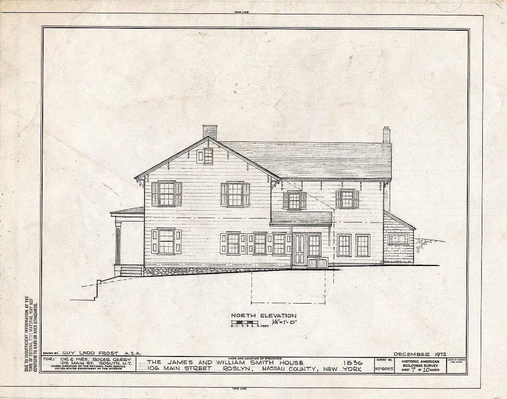 Blueprint HABS NY,30-ROS,6- (Sheet 7 of 10) - James & William Smith House, 106 Main Street, Roslyn, Nassau County, NY