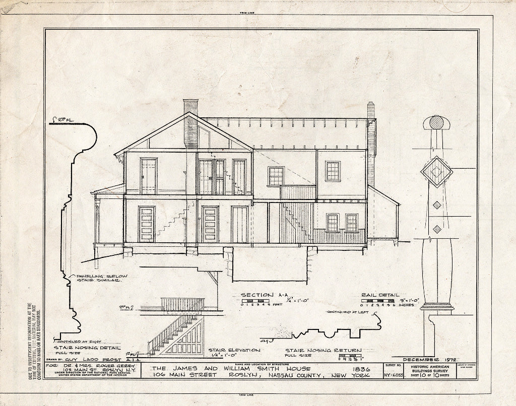 Blueprint HABS NY,30-ROS,6- (Sheet 10 of 10) - James & William Smith House, 106 Main Street, Roslyn, Nassau County, NY