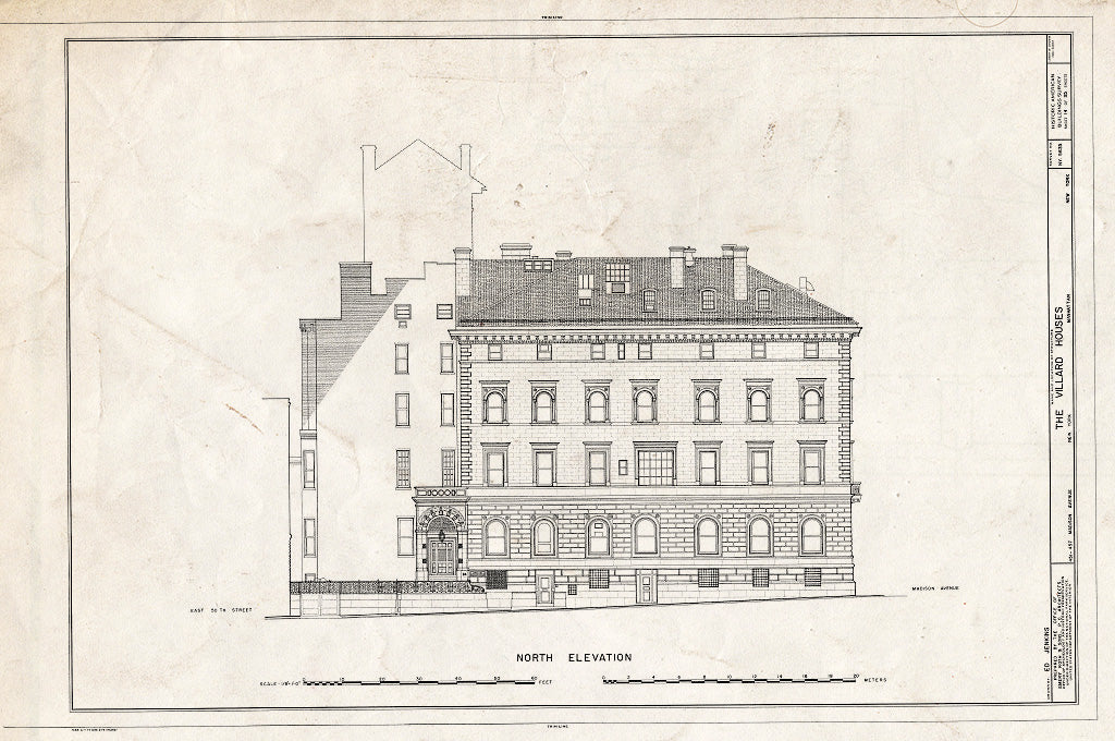 Blueprint HABS NY,31-NEYO,120- (Sheet 14 of 35) - Villard Houses, 451-457 Madison Avenue & 24 East Fifty-First Street, New York County, NY