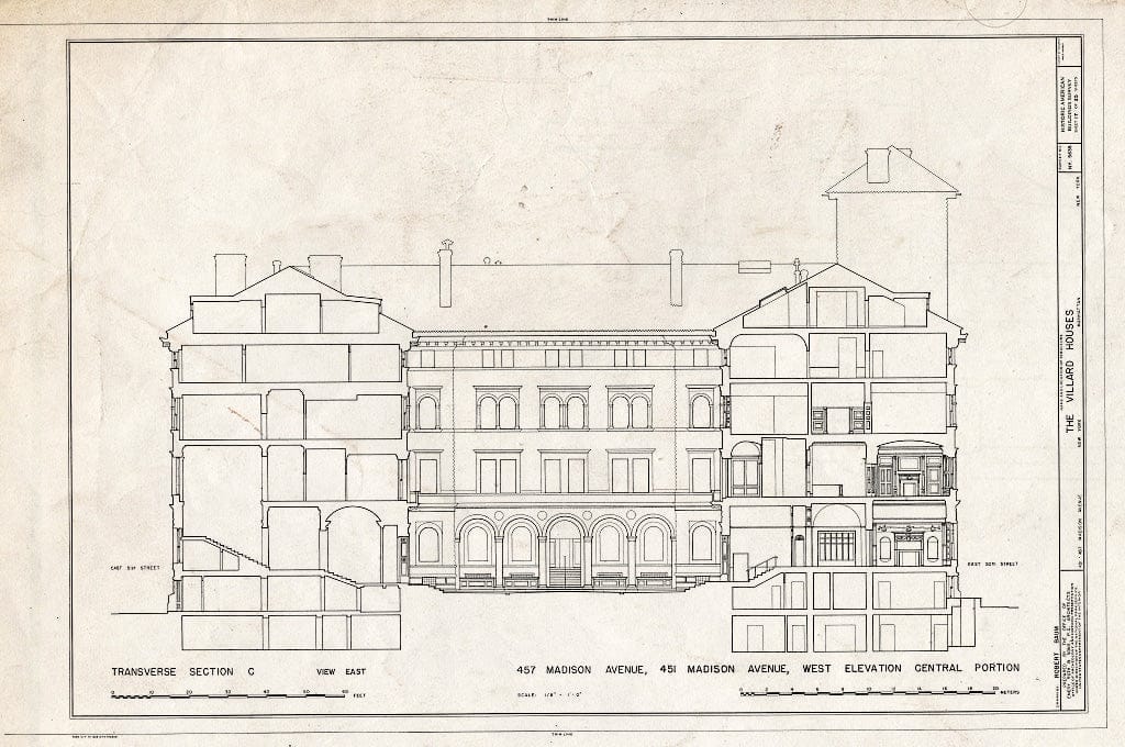 Blueprint HABS NY,31-NEYO,120- (Sheet 17 of 35) - Villard Houses, 451-457 Madison Avenue & 24 East Fifty-First Street, New York County, NY