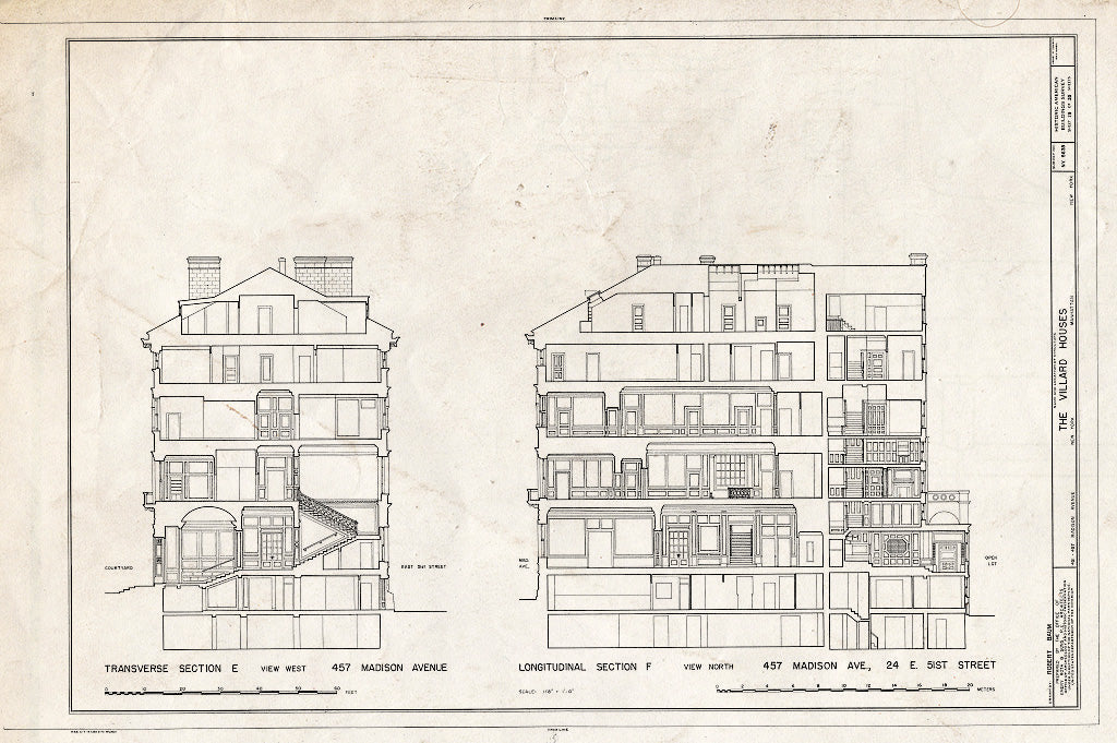 Blueprint HABS NY,31-NEYO,120- (Sheet 19 of 35) - Villard Houses, 451-457 Madison Avenue & 24 East Fifty-First Street, New York County, NY