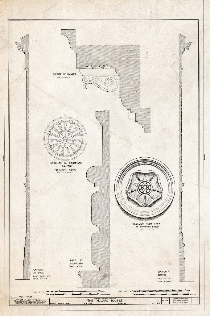 Blueprint HABS NY,31-NEYO,120- (Sheet 31 of 35) - Villard Houses, 451-457 Madison Avenue & 24 East Fifty-First Street, New York County, NY