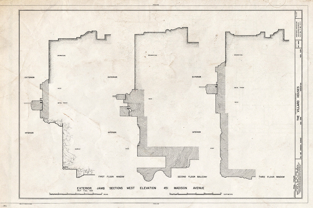 Blueprint HABS NY,31-NEYO,120- (Sheet 32 of 35) - Villard Houses, 451-457 Madison Avenue & 24 East Fifty-First Street, New York County, NY