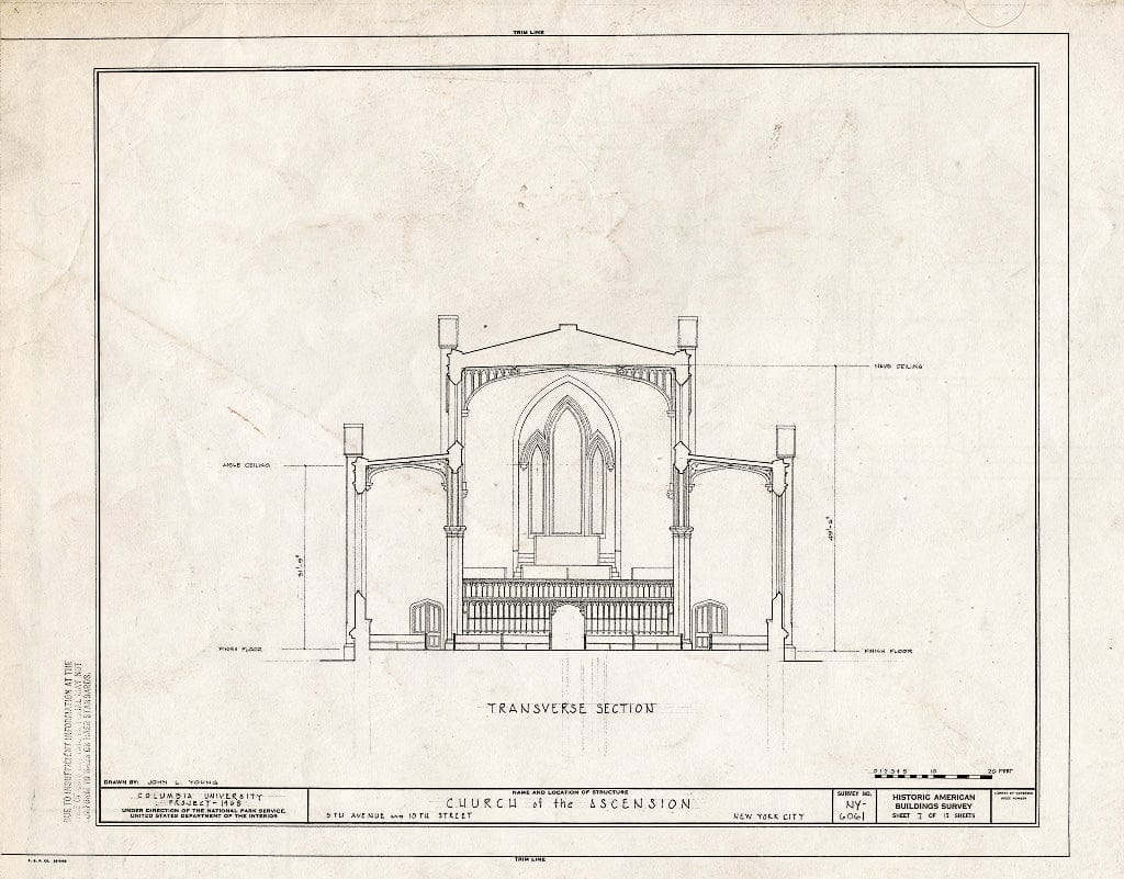 Blueprint HABS NY,31-NEYO,95- (Sheet 7 of 12) - Church of The Ascension, Fifth Avenue & Tenth Street, New York County, NY
