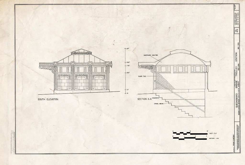 Blueprint HABS NY,31-NEYO,160A- (Sheet 3 of 3) - Queensboro Bridge Trolley Station, Spanning East River & Blackwell's Island, New York County, NY