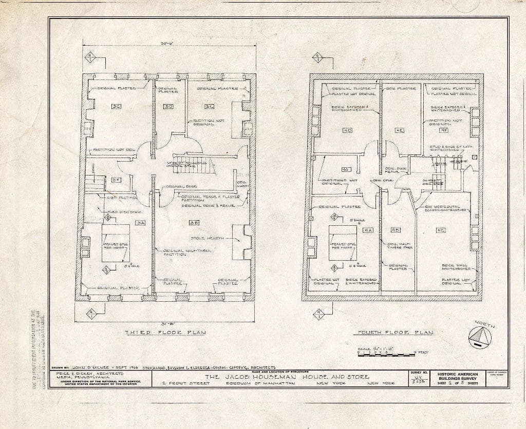 Blueprint HABS NY,31-NEYO,127- (Sheet 2 of 5) - Jacob Houseman House & Office, 2 Front Street, New York County, NY