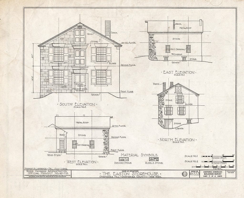 Blueprint HABS NY,34-ONDA,1- (Sheet 1 of 4) - Easton Storehouse, Seneca Turnpike, Onondaga Hill, Onondaga County, NY