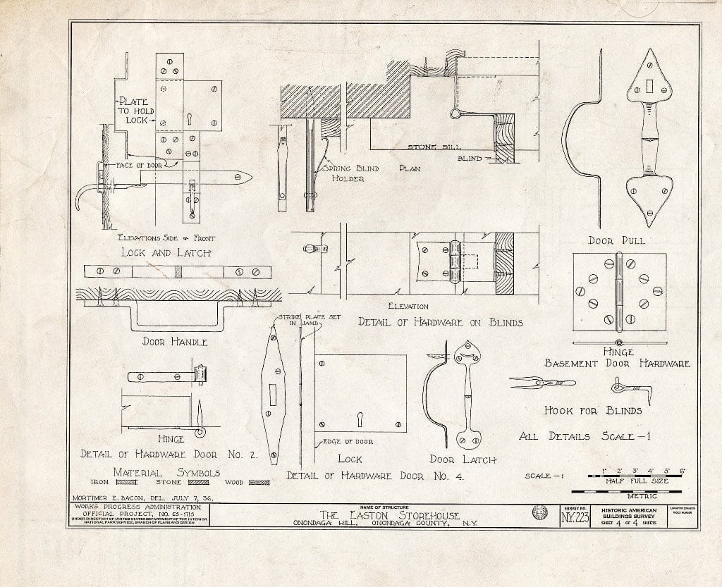 Blueprint HABS NY,34-ONDA,1- (Sheet 4 of 4) - Easton Storehouse, Seneca Turnpike, Onondaga Hill, Onondaga County, NY