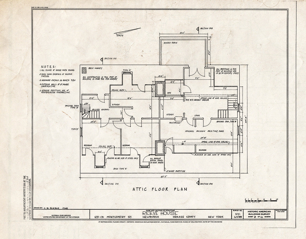 Blueprint HABS NY,36-Newb,18- (Sheet 5 of 10) - Reeve House, 129-131 Montgomery Street, Newburgh, Orange County, NY