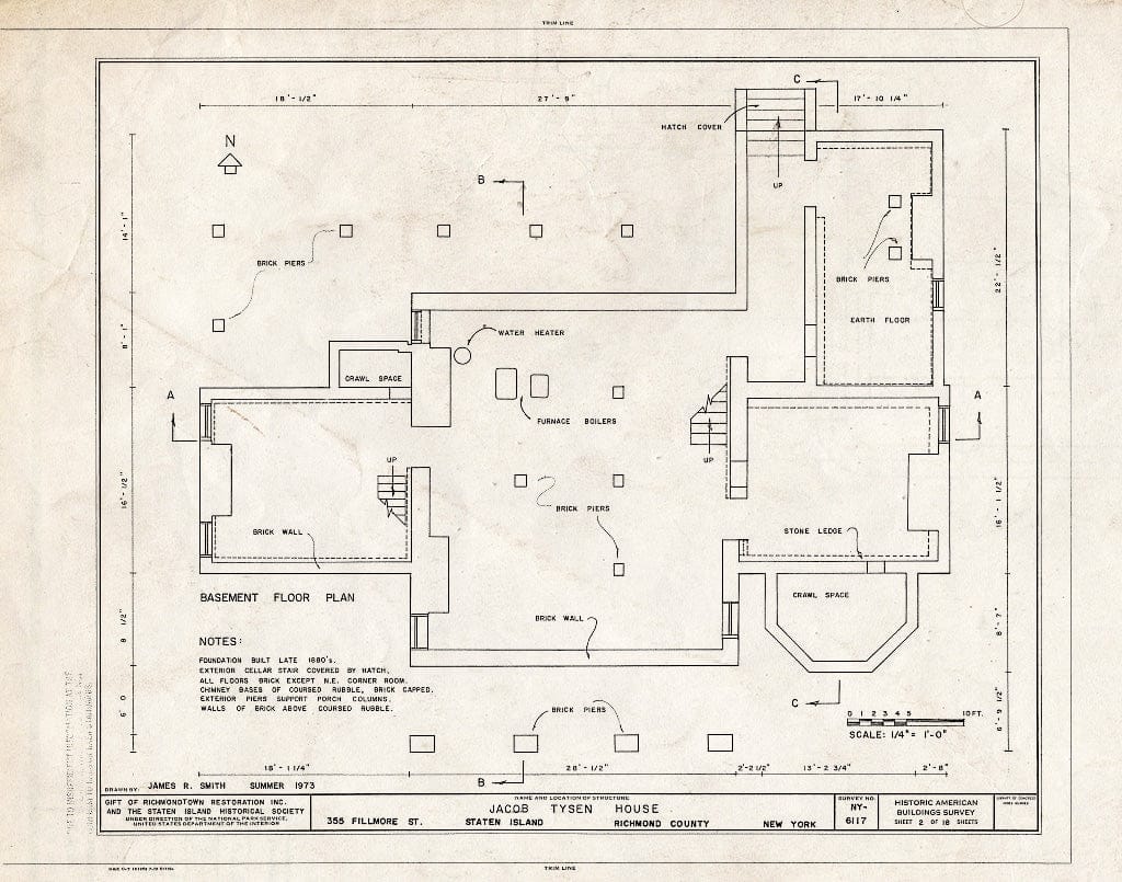 Blueprint HABS NY,43-NEWBR,2- (Sheet 2 of 18) - Jacob Tysen House, 355 Fillmore Street, Staten Island, New Brighton, Richmond County, NY