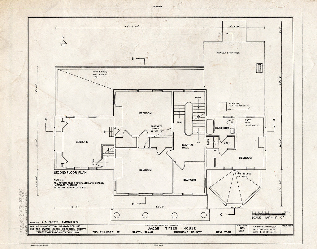 Blueprint HABS NY,43-NEWBR,2- (Sheet 4 of 18) - Jacob Tysen House, 355 Fillmore Street, Staten Island, New Brighton, Richmond County, NY