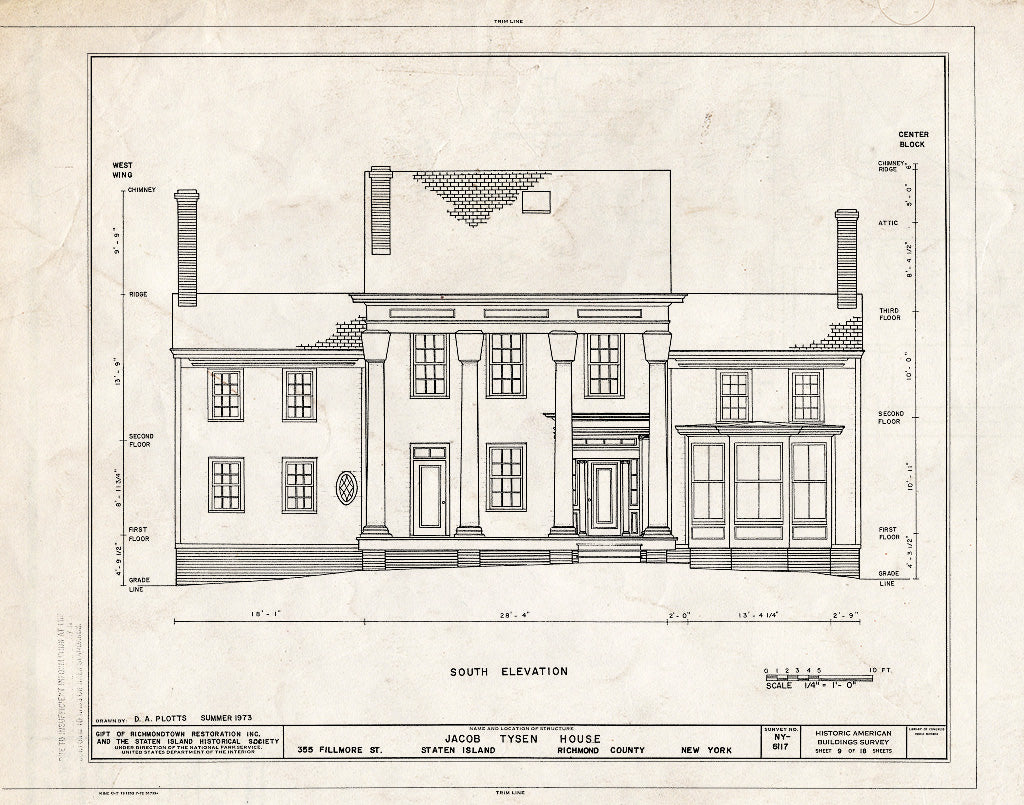 Blueprint HABS NY,43-NEWBR,2- (Sheet 9 of 18) - Jacob Tysen House, 355 Fillmore Street, Staten Island, New Brighton, Richmond County, NY