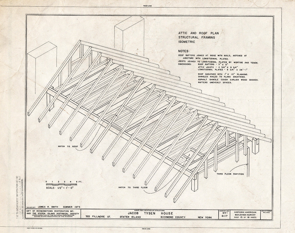 Blueprint HABS NY,43-NEWBR,2- (Sheet 13 of 18) - Jacob Tysen House, 355 Fillmore Street, Staten Island, New Brighton, Richmond County, NY