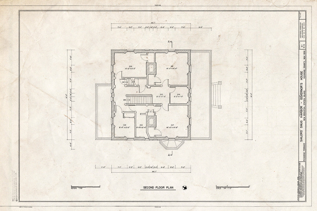 Blueprint HABS NY,43-NEWBR,1Q- (Sheet 2 of 6) - Sailors' Snug Harbor, Governor's House, Richmond Terrace, New Brighton, Richmond County, NY