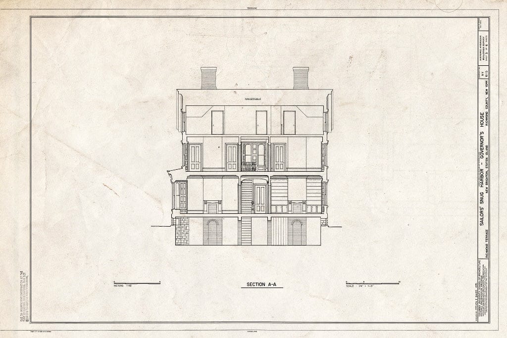 Blueprint HABS NY,43-NEWBR,1Q- (Sheet 3 of 6) - Sailors' Snug Harbor, Governor's House, Richmond Terrace, New Brighton, Richmond County, NY