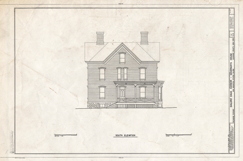 Blueprint HABS NY,43-NEWBR,1Q- (Sheet 5 of 6) - Sailors' Snug Harbor, Governor's House, Richmond Terrace, New Brighton, Richmond County, NY