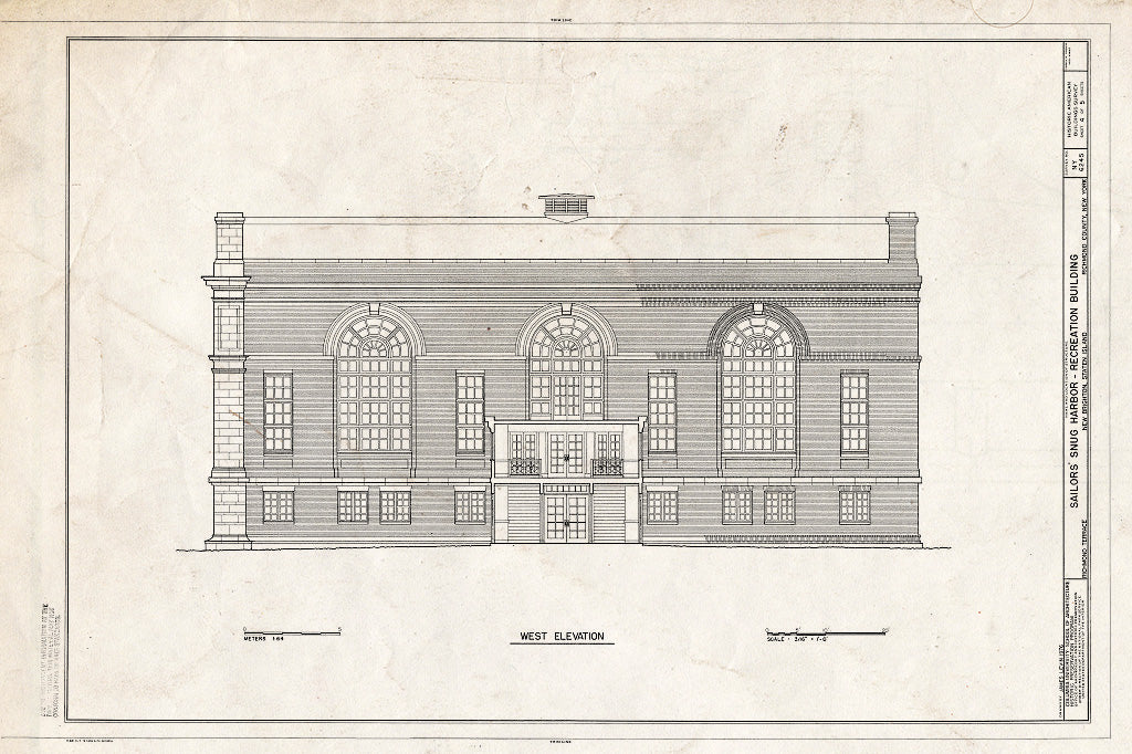 Blueprint HABS NY,43-NEWBR,1B- (Sheet 4 of 5) - Sailors' Snug Harbor, Recreation Building, Richmond Terrace, New Brighton, Richmond County, NY