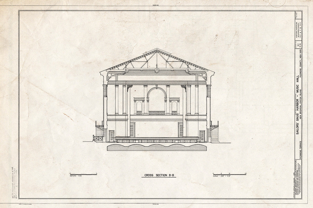 Blueprint HABS NY,43-NEWBR,1A- (Sheet 4 of 5) - Sailors' Snug Harbor, Music Hall, Richmond Terrace, New Brighton, Richmond County, NY