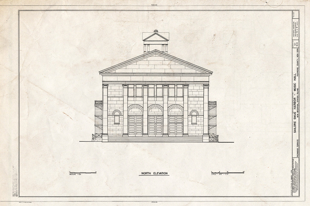 Blueprint HABS NY,43-NEWBR,1A- (Sheet 5 of 5) - Sailors' Snug Harbor, Music Hall, Richmond Terrace, New Brighton, Richmond County, NY