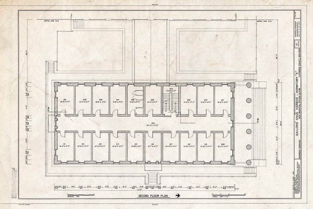 Blueprint HABS NY,43-NEWBR,1H- (Sheet 3 of 6) - Sailors' Snug Harbor, Dormitory E, Richmond Terrace, New Brighton, Richmond County, NY