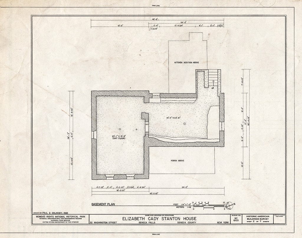 Blueprint HABS NY,50-SENFA,2- (Sheet 2 of 7) - Elizabeth Cady Stanton House, 32 Washington Street, Seneca Falls, Seneca County, NY
