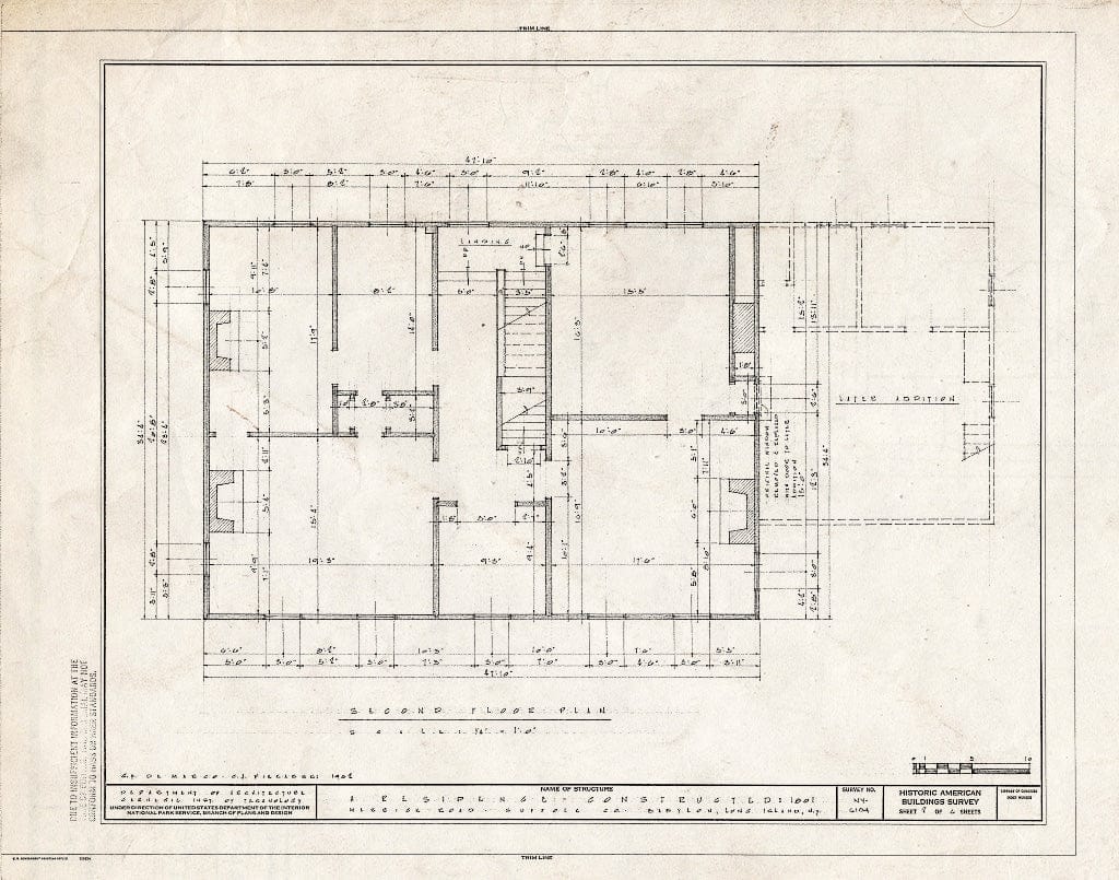 Blueprint HABS NY,52-BAB,2- (Sheet 2 of 6) - Merrick Road (House), Babylon, Suffolk County, NY