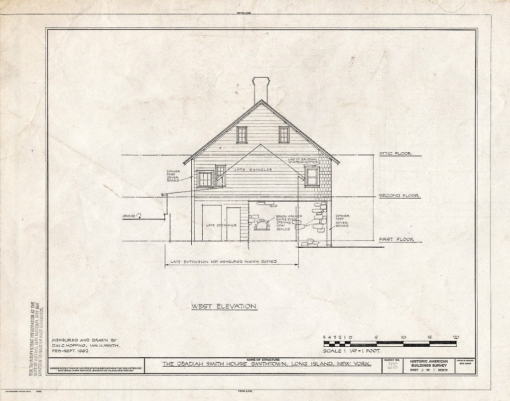 Blueprint HABS NY,52-SMITO,4- (Sheet 6 of 9) - Obadiah Smith House, 853 Saint Johnland Road, San Remo, Smithtown, Suffolk County, NY