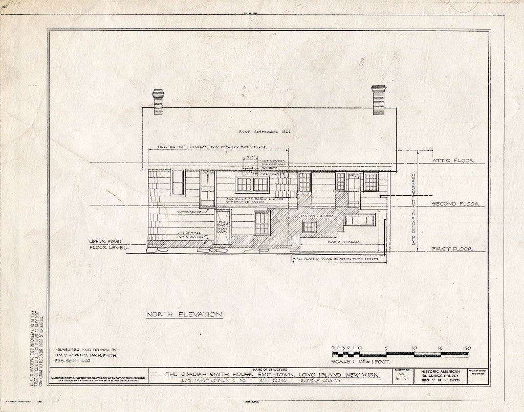 Blueprint HABS NY,52-SMITO,4- (Sheet 7 of 9) - Obadiah Smith House, 853 Saint Johnland Road, San Remo, Smithtown, Suffolk County, NY
