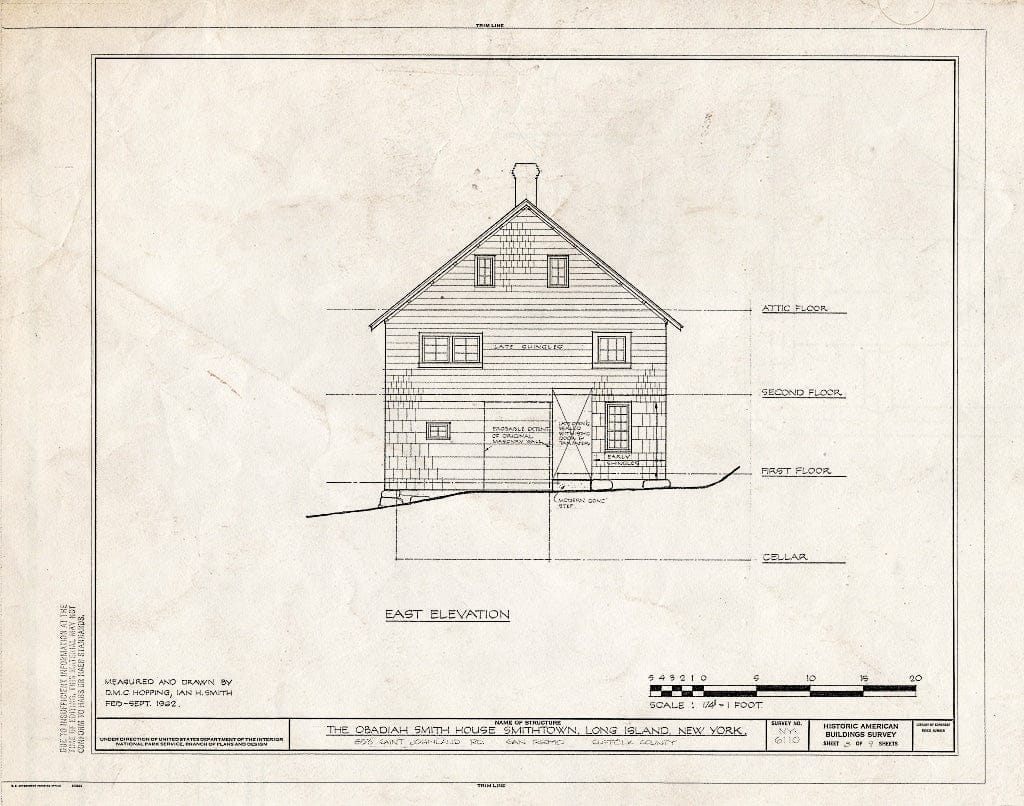 Blueprint HABS NY,52-SMITO,4- (Sheet 8 of 9) - Obadiah Smith House, 853 Saint Johnland Road, San Remo, Smithtown, Suffolk County, NY