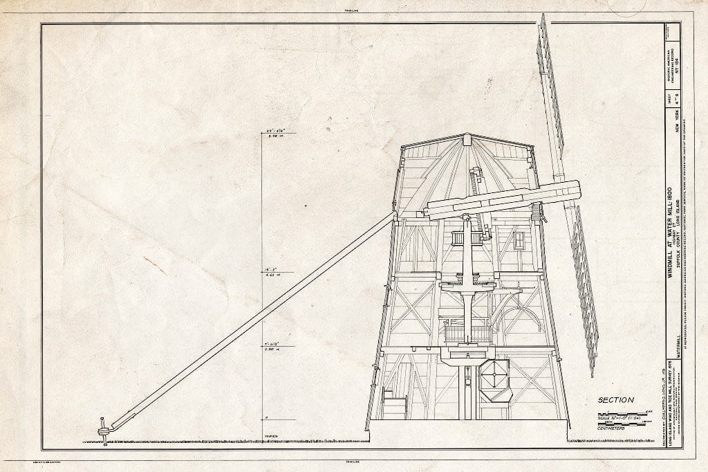 Blueprint HAER NY,52-WATMI,1- (Sheet 4 of 6) - Windmill at Water Mill, Montauk Highway & Halsey Lane, Water Mill, Suffolk County, NY