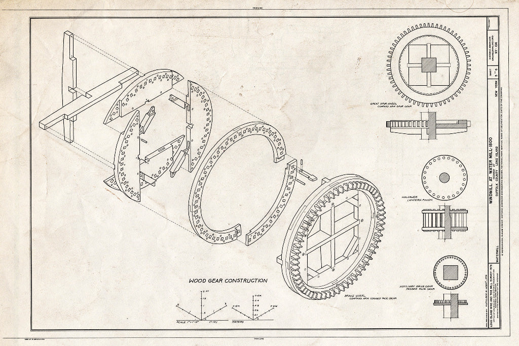 Blueprint HAER NY,52-WATMI,1- (Sheet 5 of 6) - Windmill at Water Mill, Montauk Highway & Halsey Lane, Water Mill, Suffolk County, NY