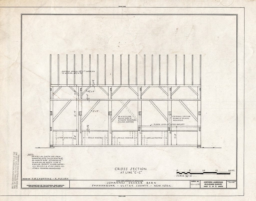 Blueprint HABS NY,56-SHWA,3A- (Sheet 6 of 6) - Johannes Decker Barn, Wallkill, Ulster County, NY