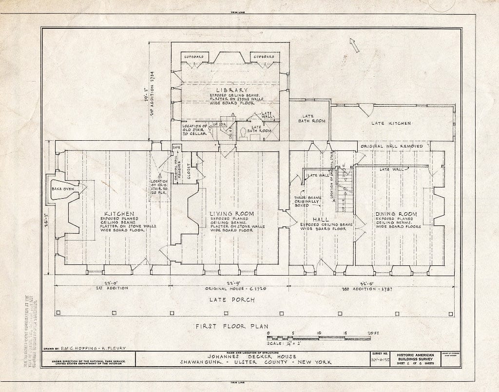 Blueprint HABS NY,56-SHWA,3- (Sheet 2 of 8) - Johannes Decker House, Red Mill Road & Shawangunk Kill Vicinity, Wallkill, Ulster County, NY
