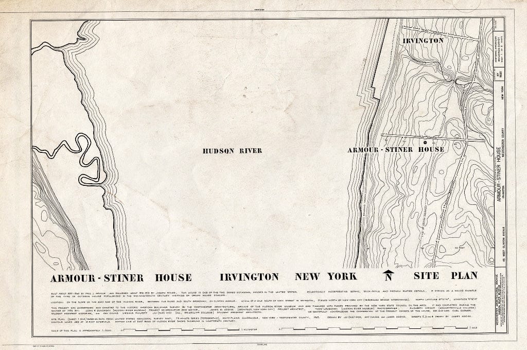 Blueprint HABS NY,60-IRV,3- (Sheet 1 of 4) - Armour-Stiner House, 45 West Clinton Avenue, Irvington, Westchester County, NY