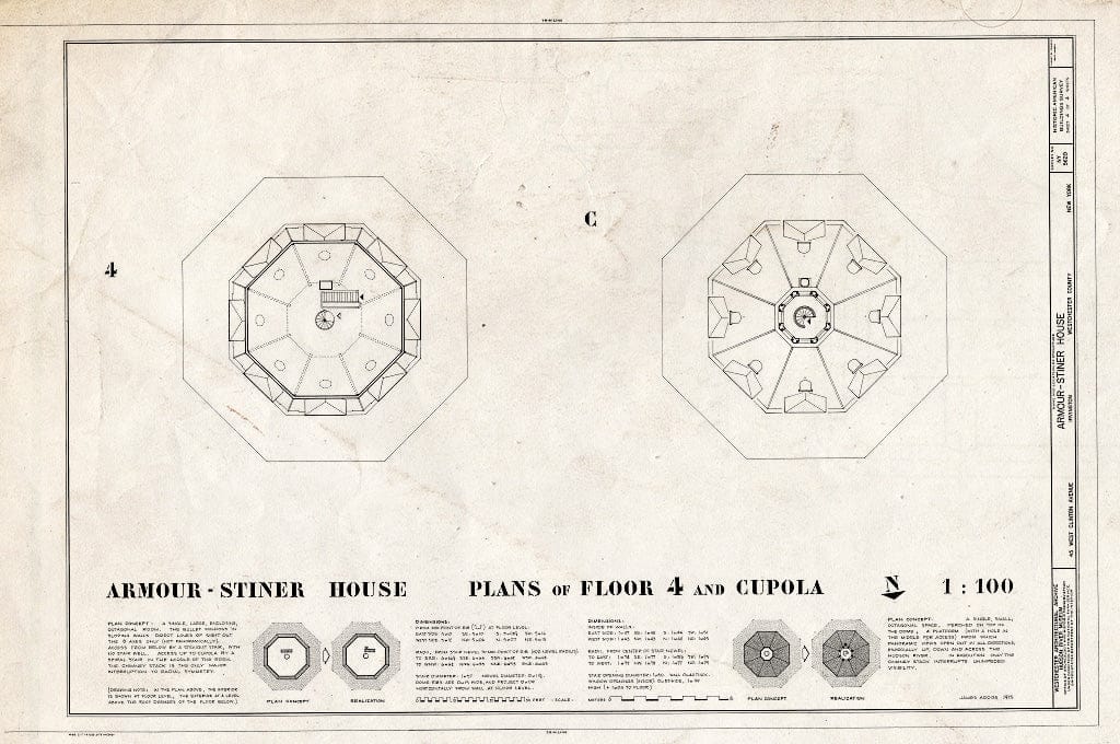 Blueprint HABS NY,60-IRV,3- (Sheet 4 of 4) - Armour-Stiner House, 45 West Clinton Avenue, Irvington, Westchester County, NY