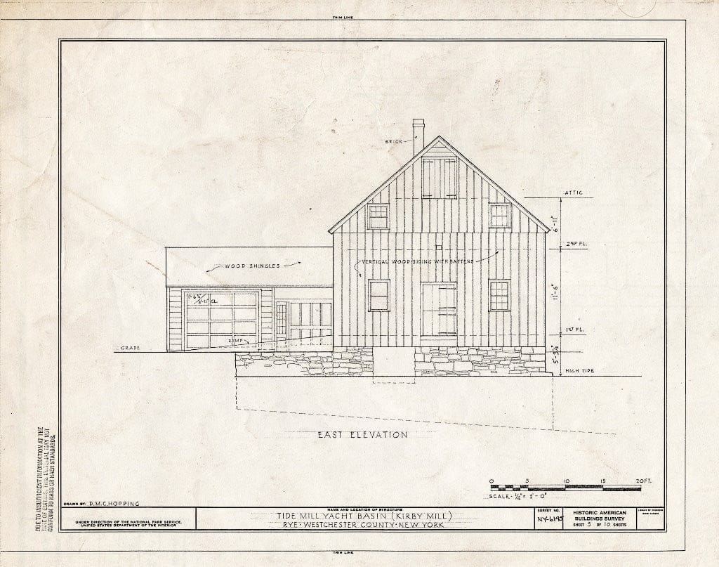 Blueprint HABS NY,60-RY,2- (Sheet 5 of 10) - Tide Mill Yacht Basin, Kirby Lane, Rye, Westchester County, NY