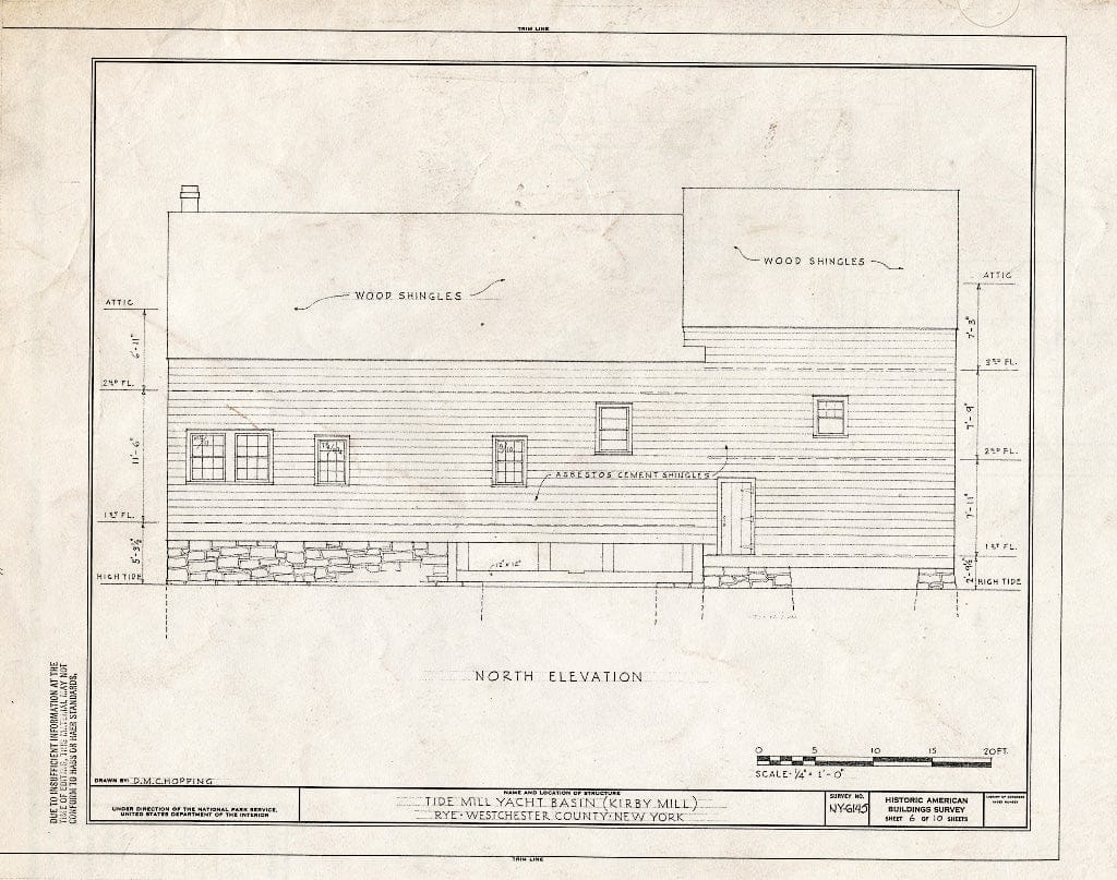 Blueprint HABS NY,60-RY,2- (Sheet 6 of 10) - Tide Mill Yacht Basin, Kirby Lane, Rye, Westchester County, NY