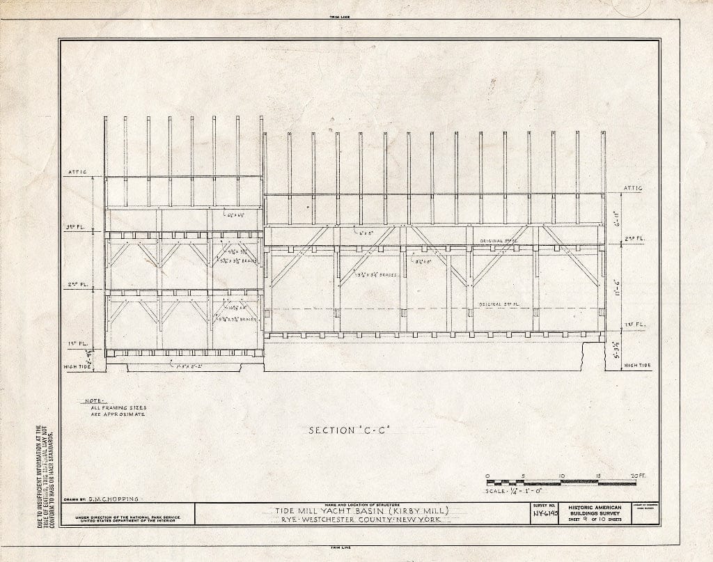 Blueprint HABS NY,60-RY,2- (Sheet 9 of 10) - Tide Mill Yacht Basin, Kirby Lane, Rye, Westchester County, NY