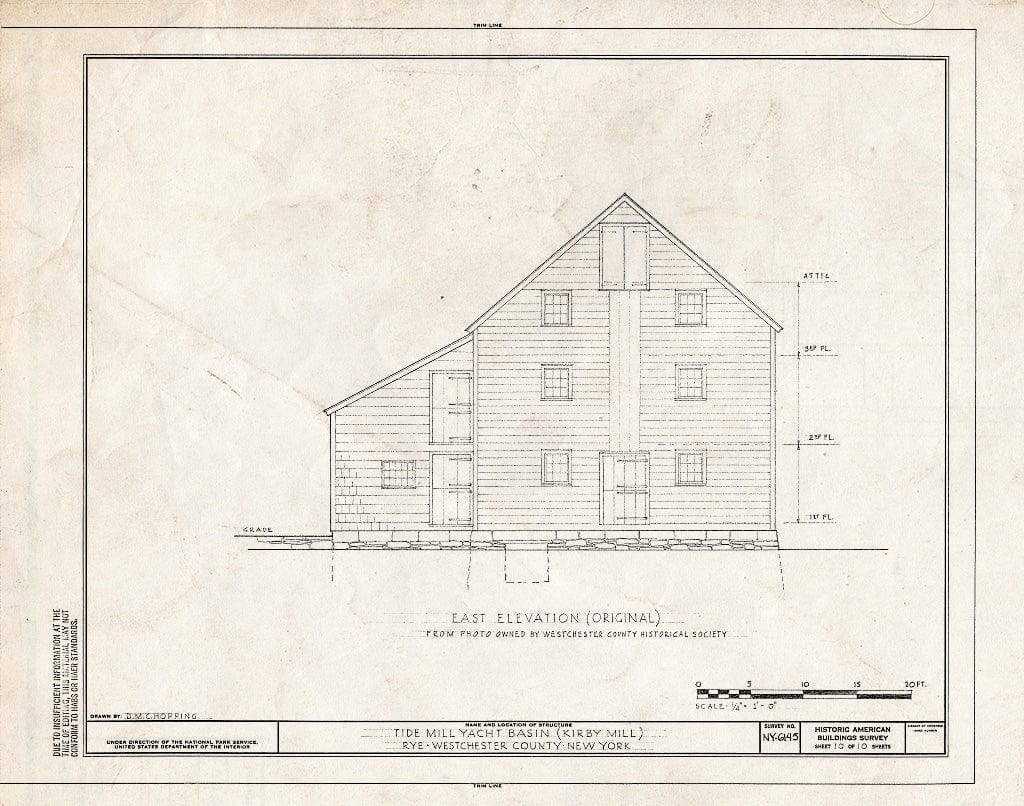Blueprint HABS NY,60-RY,2- (Sheet 10 of 10) - Tide Mill Yacht Basin, Kirby Lane, Rye, Westchester County, NY