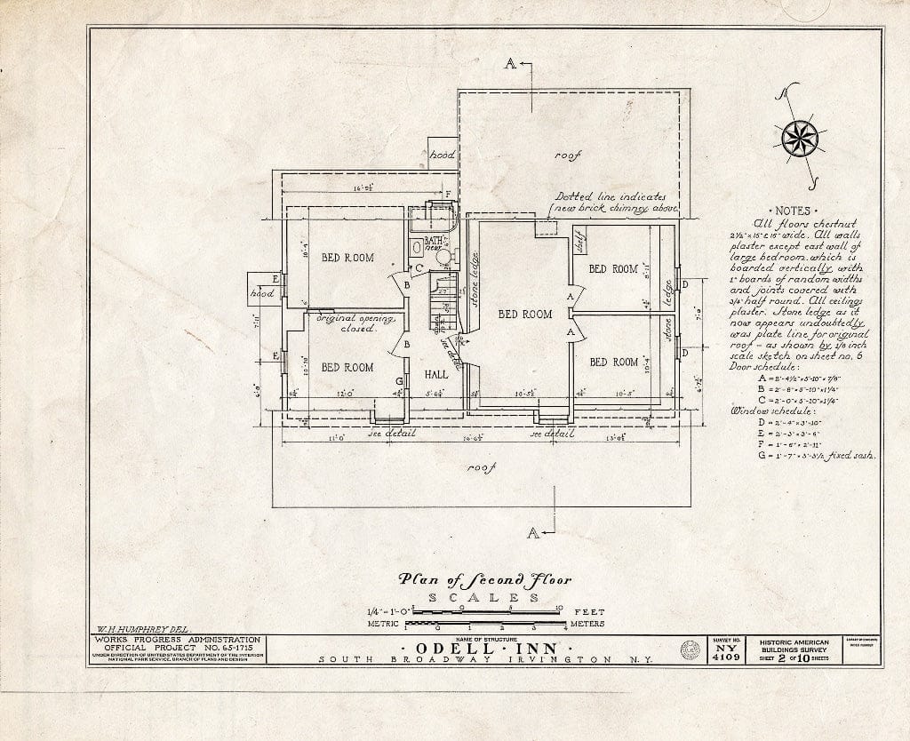 Blueprint HABS NY,60-IRV,1- (Sheet 2 of 10) - Odell Inn, South Broadway, Irvington, Westchester County, NY
