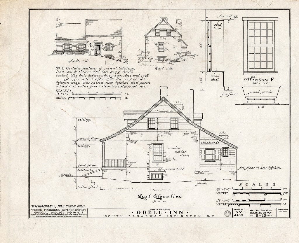 Blueprint HABS NY,60-IRV,1- (Sheet 6 of 10) - Odell Inn, South Broadway, Irvington, Westchester County, NY