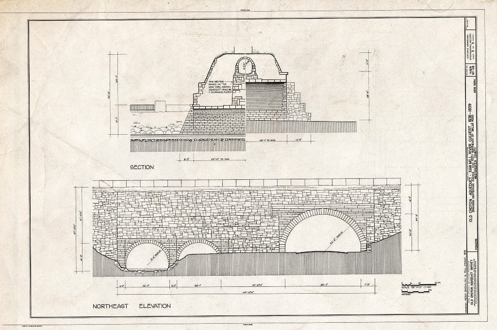 Blueprint HAER NY,60-Yonk,1A- (Sheet 3 of 3) - Old Croton Aqueduct, Saw Mill River Culvert, Spanning Nepperhan Avenue, Yonkers, Westchester County, NY