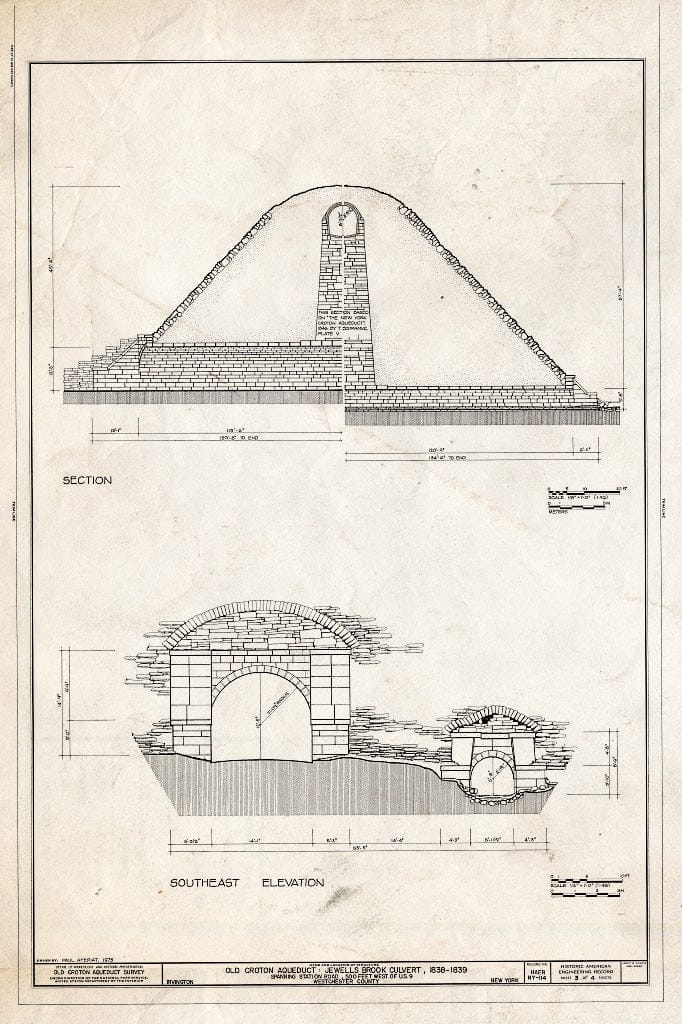 Blueprint HAER NY,60-IRV,4A- (Sheet 3 of 4) - Old Croton Aqueduct, Jewels Brook Culvert, Spanning Station Road, Irvington, Westchester County, NY